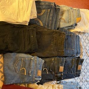 American eagle and hollister jeans 16 PAIR Bundle